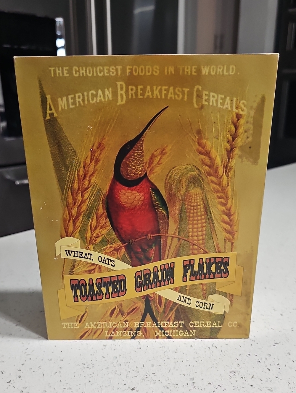 Fall Decor Corn Flakes Wooden Box Vintage